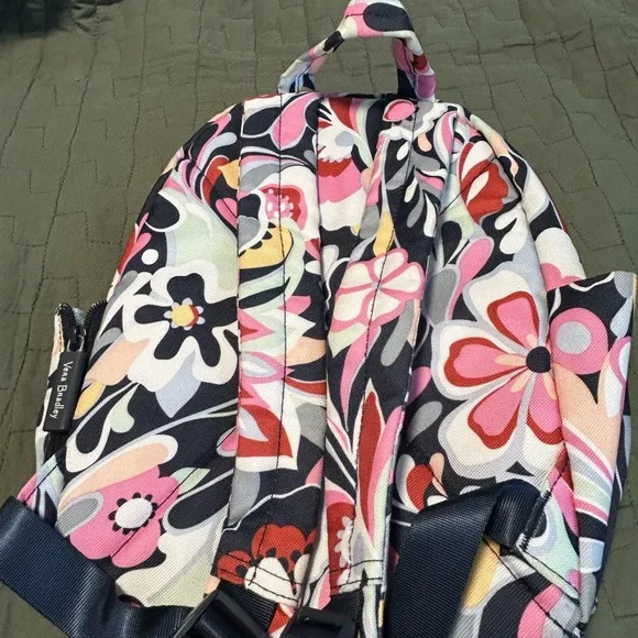 Vera Bradley Pink and Black Backpack with Artistic Print - Picture 2 of 2